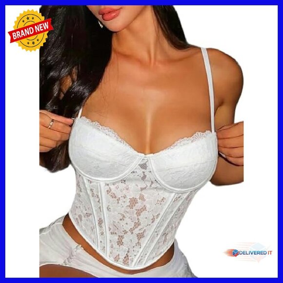 Sexy Lace Corset Bustier Top Backless Slim Fit Party Club - Picture 2 of 4